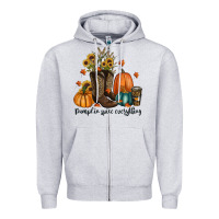 Heather Grey pumpkin spice everything Zipper Hoodie - RanaPortraitStore