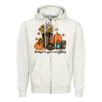 Oatmeal Heather pumpkin spice everything Zipper Hoodie - RanaPortraitStore
