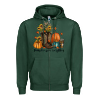 Sports Green pumpkin spice everything Zipper Hoodie - RanaPortraitStore