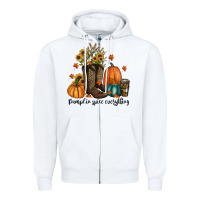 White pumpkin spice everything Zipper Hoodie - RanaPortraitStore