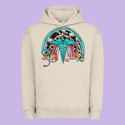 Nurse Rainbow Urban Hoodie Designed By Nancycooperartshop