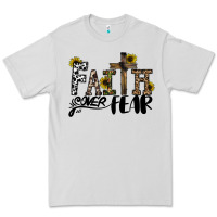 Dove Grey faith over fear Premium Tee - CowhideDigitalArt