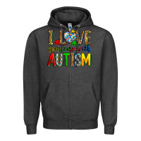 Charcoal Heather i love someone with autism Zipper Hoodie - Zillion Design Studio