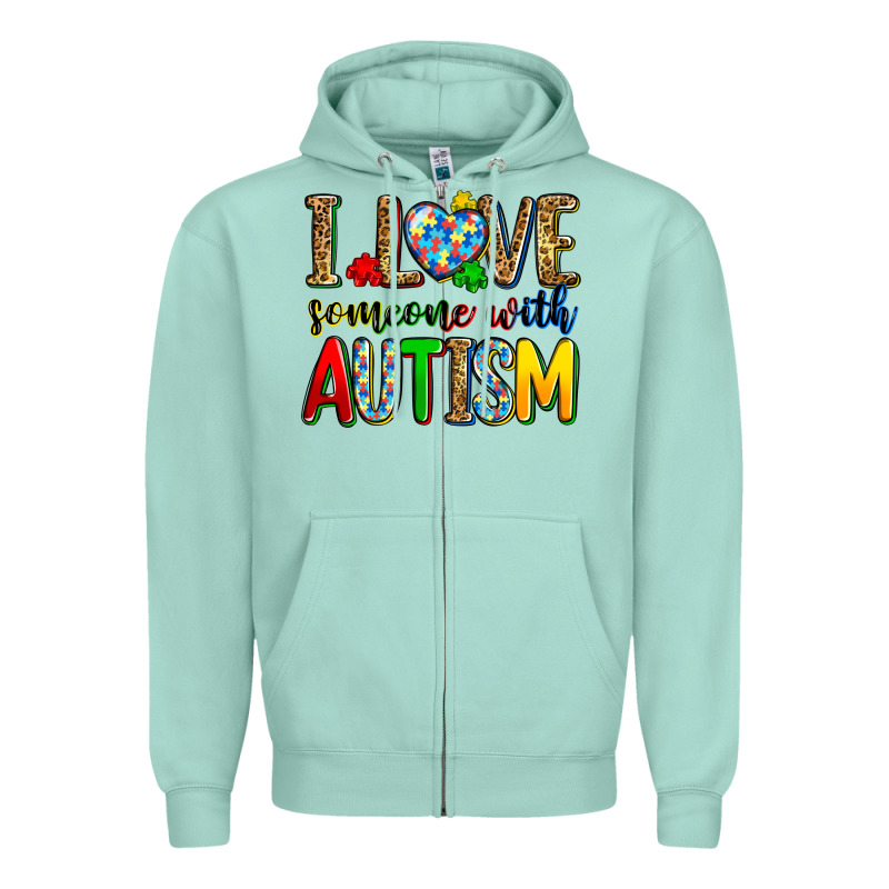I Love Someone With Autism Zipper Hoodie by Zillion Design Studio | Teevron