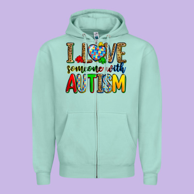 I Love Someone With Autism Zipper Hoodie Designed By Zillion Design Studio