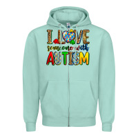 Seafoam i love someone with autism Zipper Hoodie - Zillion Design Studio