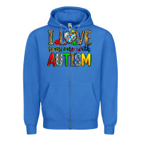 True Royal i love someone with autism Zipper Hoodie - Zillion Design Studio