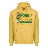 Antique Gold one lucky teacher Premium Hoodie - MaliasSmallBusiness