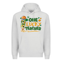 Dove Grey one lucky teacher Premium Hoodie - MaliasSmallBusiness