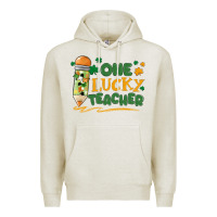 Oatmeal Heather one lucky teacher Premium Hoodie - MaliasSmallBusiness