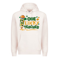 Pale Pink one lucky teacher Premium Hoodie - MaliasSmallBusiness