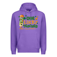 Purple one lucky teacher Premium Hoodie - MaliasSmallBusiness
