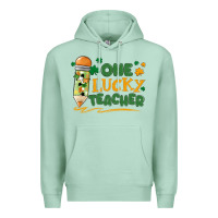 Seafoam one lucky teacher Premium Hoodie - MaliasSmallBusiness