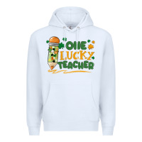 White one lucky teacher Premium Hoodie - MaliasSmallBusiness