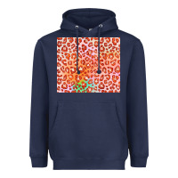Navy orange leopard glitter Heavyweight Hoodie - JahusDesignShop