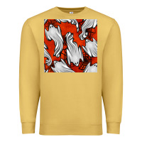 Antique Gold flying ghosts seamless pattern Premium Sweatshirt - BundleAndBundleShop