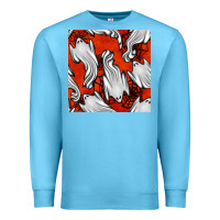 Ocean Blue flying ghosts seamless pattern Premium Sweatshirt - BundleAndBundleShop