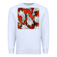 White flying ghosts seamless pattern Premium Sweatshirt - BundleAndBundleShop