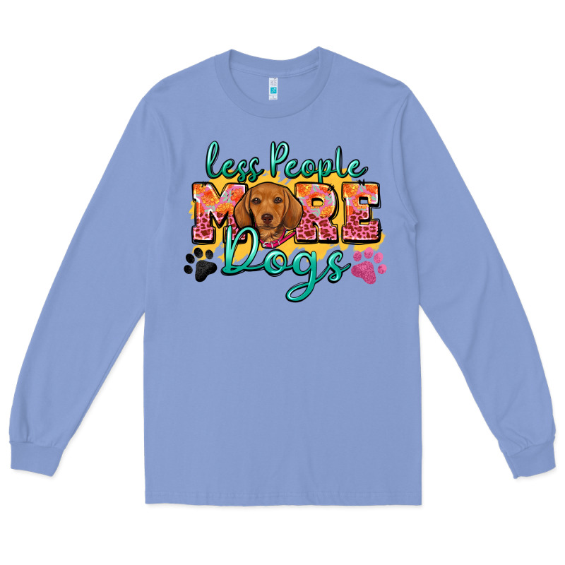 Less People More Dogs Long Sleeve Tee by Zillion Design Studio | Teevron