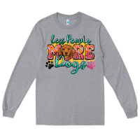 Heather Grey less people more dogs Long Sleeve Tee - Zillion Design Studio
