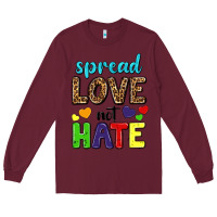 Burgundy spread love not hate Long Sleeve Tee - texasbilliewilder