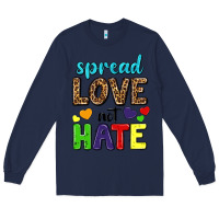 Navy spread love not hate Long Sleeve Tee - texasbilliewilder