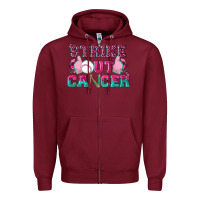 Burgundy Strike Out Cancer Baseball Zipper Hoodie - texasbilliewilder