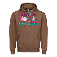 Chestnut Strike Out Cancer Baseball Zipper Hoodie - texasbilliewilder