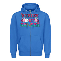 True Royal Strike Out Cancer Baseball Zipper Hoodie - texasbilliewilder