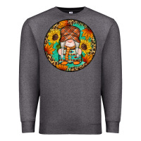 Charcoal Heather fall gnomes round earrings 2 Premium Sweatshirt - Artiststas