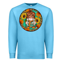 Ocean Blue fall gnomes round earrings 2 Premium Sweatshirt - Artiststas