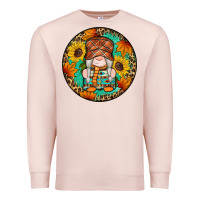 Pale Pink fall gnomes round earrings 2 Premium Sweatshirt - Artiststas