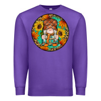 Purple fall gnomes round earrings 2 Premium Sweatshirt - Artiststas