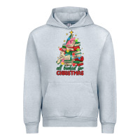 Heather Grey christmas book tree Urban Hoodie - MaliasSmallBusiness