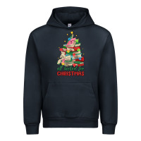 Navy christmas book tree Urban Hoodie - MaliasSmallBusiness