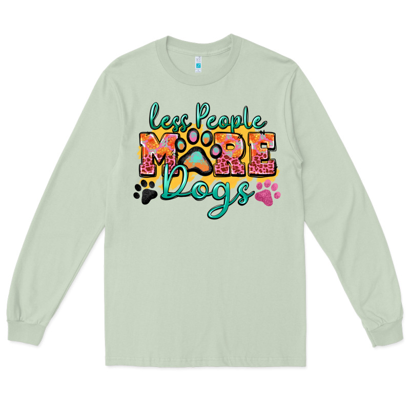 Less People More Dogs Paw Zillion Long Sleeve Tee by Zillion Design Studio | Teevron