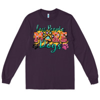 Plum less people more dogs paw zillion Long Sleeve Tee - Zillion Design Studio