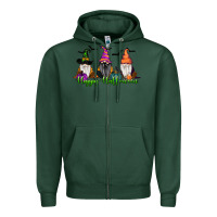 Sports Green happy halloween gnome pumpkin Zipper Hoodie - RanaPortraitStore