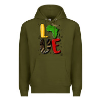 Army Green africa love Premium Hoodie - MaliasSmallBusiness