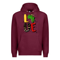 Burgundy africa love Premium Hoodie - MaliasSmallBusiness