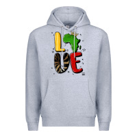 Heather Grey africa love Premium Hoodie - MaliasSmallBusiness