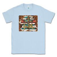 Dusty Blue faith cross mousepad Classic Tee - BarkalooDesign
