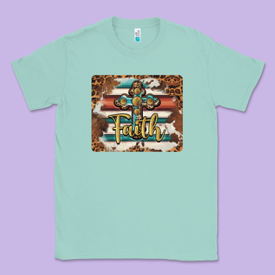 Faith Cross Mousepad Classic Tee Designed By Barkaloodesign