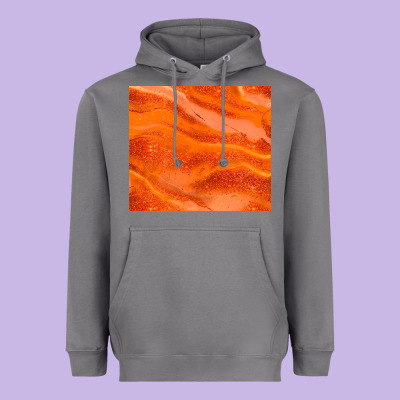 Orange Glitter Heavyweight Hoodie Designed By Jahusdesignshop