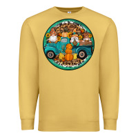 Antique Gold fall gnomes round earrings 3 Premium Sweatshirt - Artiststas