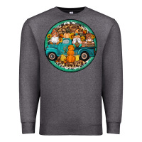 Charcoal Heather fall gnomes round earrings 3 Premium Sweatshirt - Artiststas