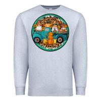 Heather Grey fall gnomes round earrings 3 Premium Sweatshirt - Artiststas