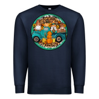 Navy fall gnomes round earrings 3 Premium Sweatshirt - Artiststas