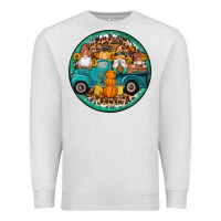 Oatmeal Heather fall gnomes round earrings 3 Premium Sweatshirt - Artiststas