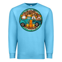 Ocean Blue fall gnomes round earrings 3 Premium Sweatshirt - Artiststas